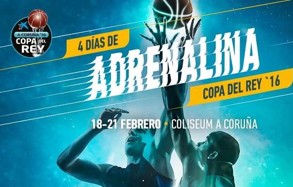 En esta imagen podemos ver las fechas de la Copa ACB 2016 de A Coruña en la que el Obradoiro será el Anfitrión: del 18 al 21 de febrero