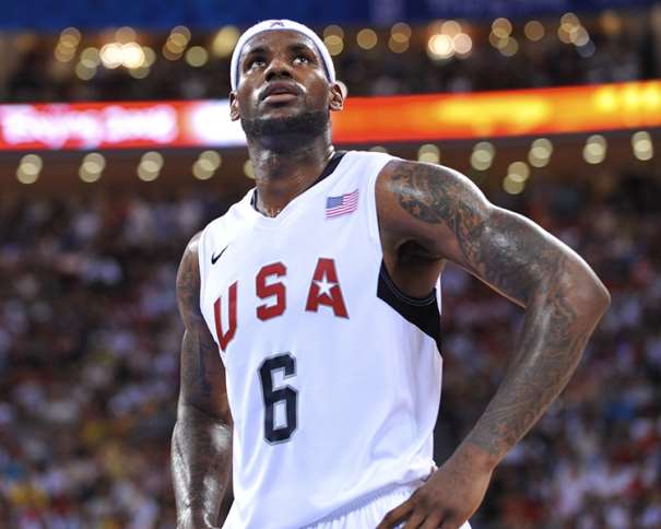 En esta foto podemos ver a la Estrella de la NBA LeBron James, Jugador que podría participar en los Juegos Olímpicos de Rio de Janeiro 2016