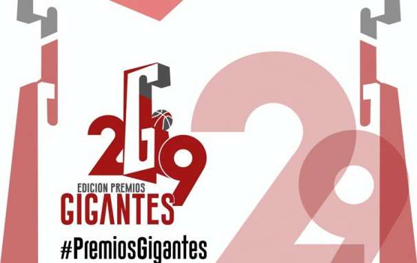 En esta imagen podemos ver el Cartel de la Gala Gigantes, de la Entrega de Premios de la 29 Edición de los Premios Gigantes, en Madrid, en enero de 2017, presentada por Mari Albertos y Quique Peinado, con su G característica